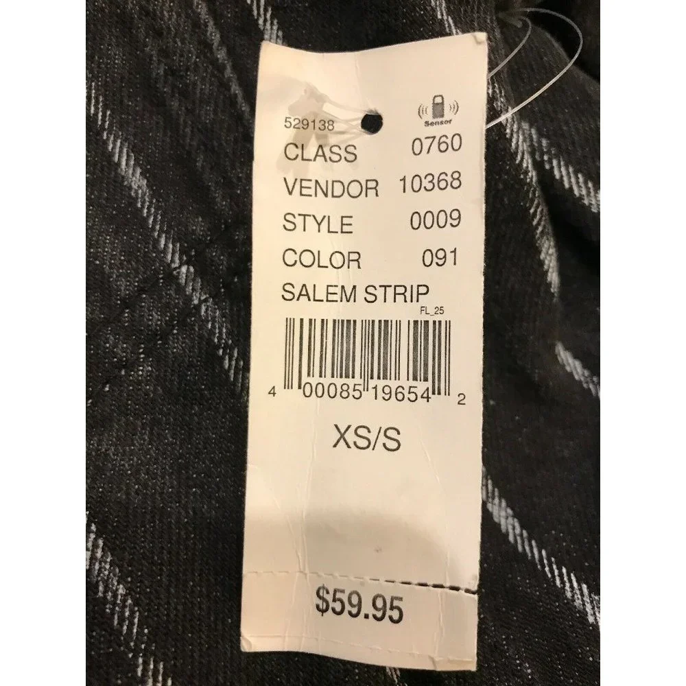 NWT PACSUN Women's Denim Jacket XS/S Black Stripe - Picture 3 of 4